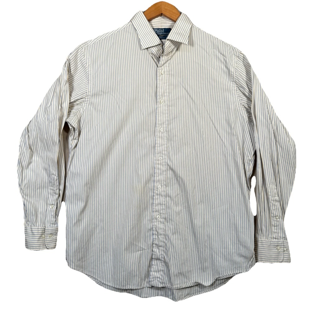 Polo Ralph Lauren Regent Custom Fit L/S Yellow Strip Button Dwn Shirt 17.5 34/35 - Picture 2 of 9